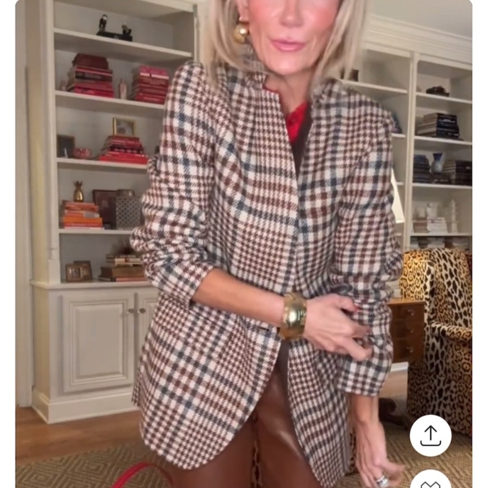 J.Crew Leighton plaid blazer-jacket in plaid double-faced wool blend 2